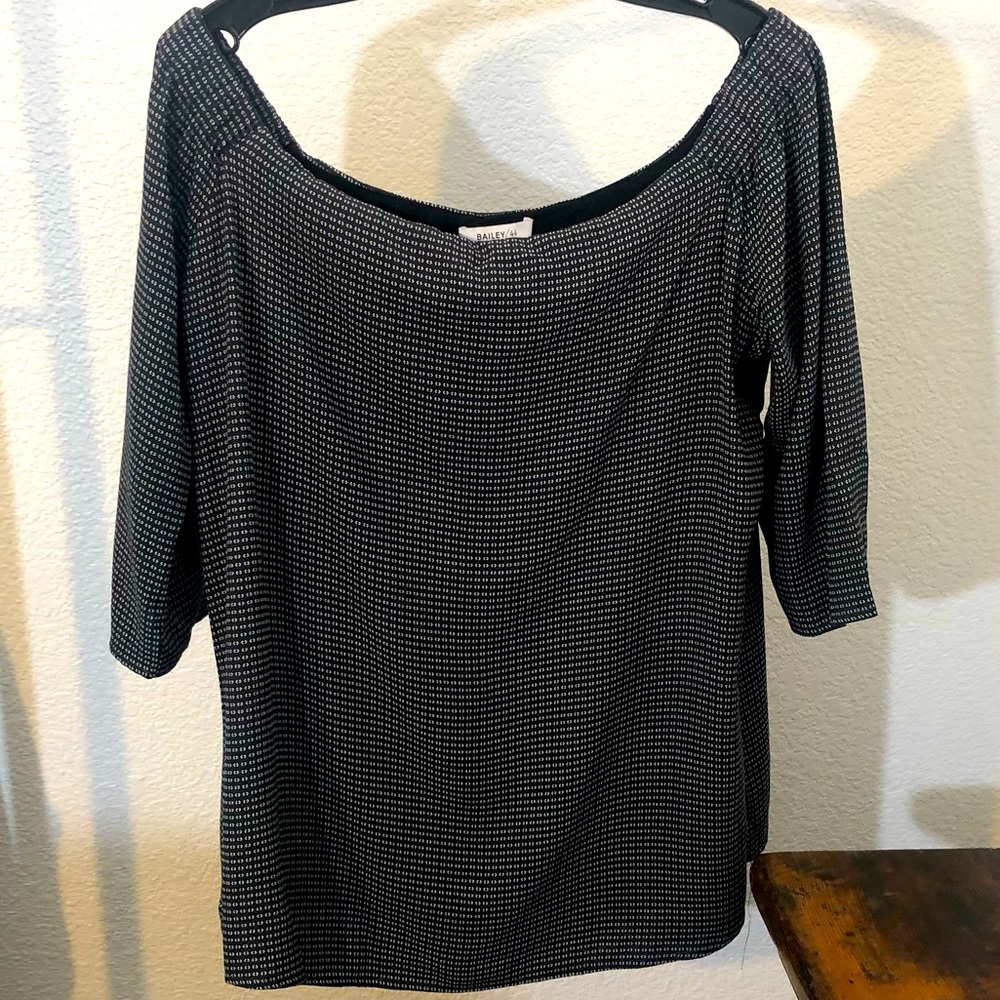Bailey 44 Boatneck Top in Houndstooth Print Size L